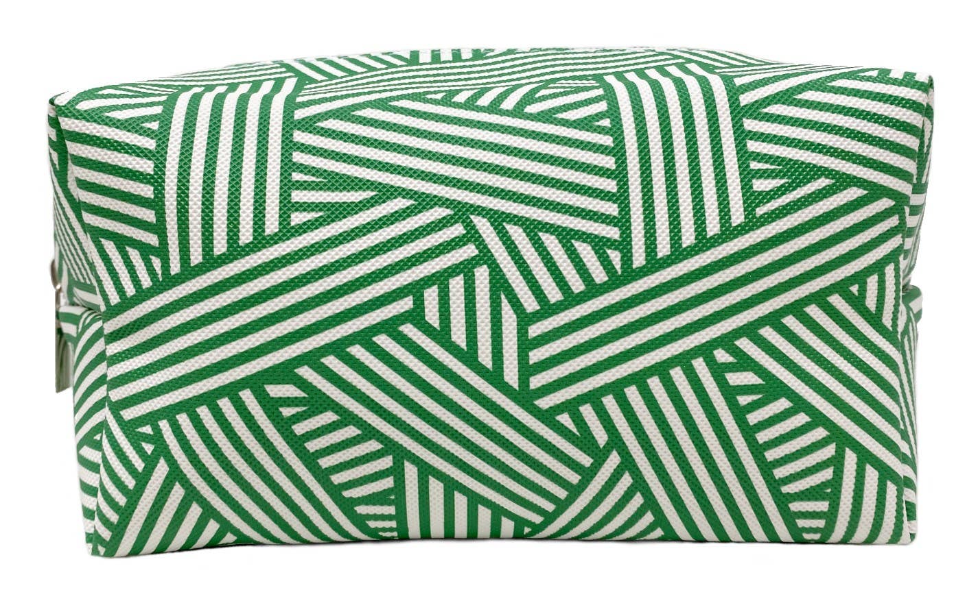 Abstract Green Stripe Cosmetic Bag